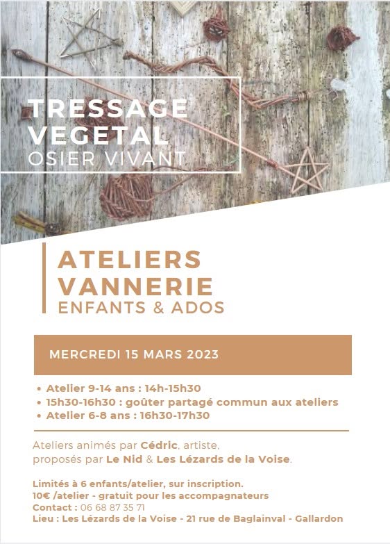 Ateliers Vannerie : Tressage Végétal, Osier Vivant