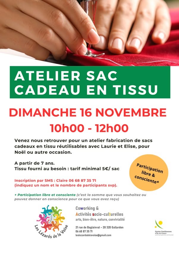 Atelier Sac Cadeau en Tissu